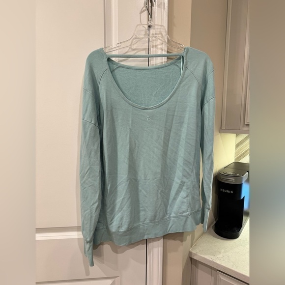Sweaty Betty Tops - Sweaty Betty After Class Sport Split Sweatshirt Pullover Lounge blue green small
